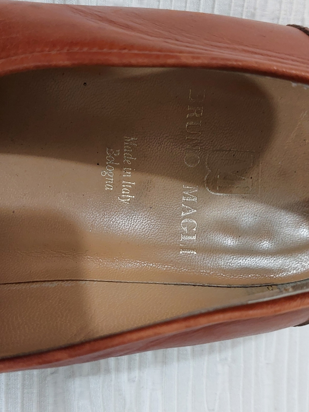 Bruno Magli Italian Men's Leather Loafers in Cognac Size 10.5 - Picture 13 of 13